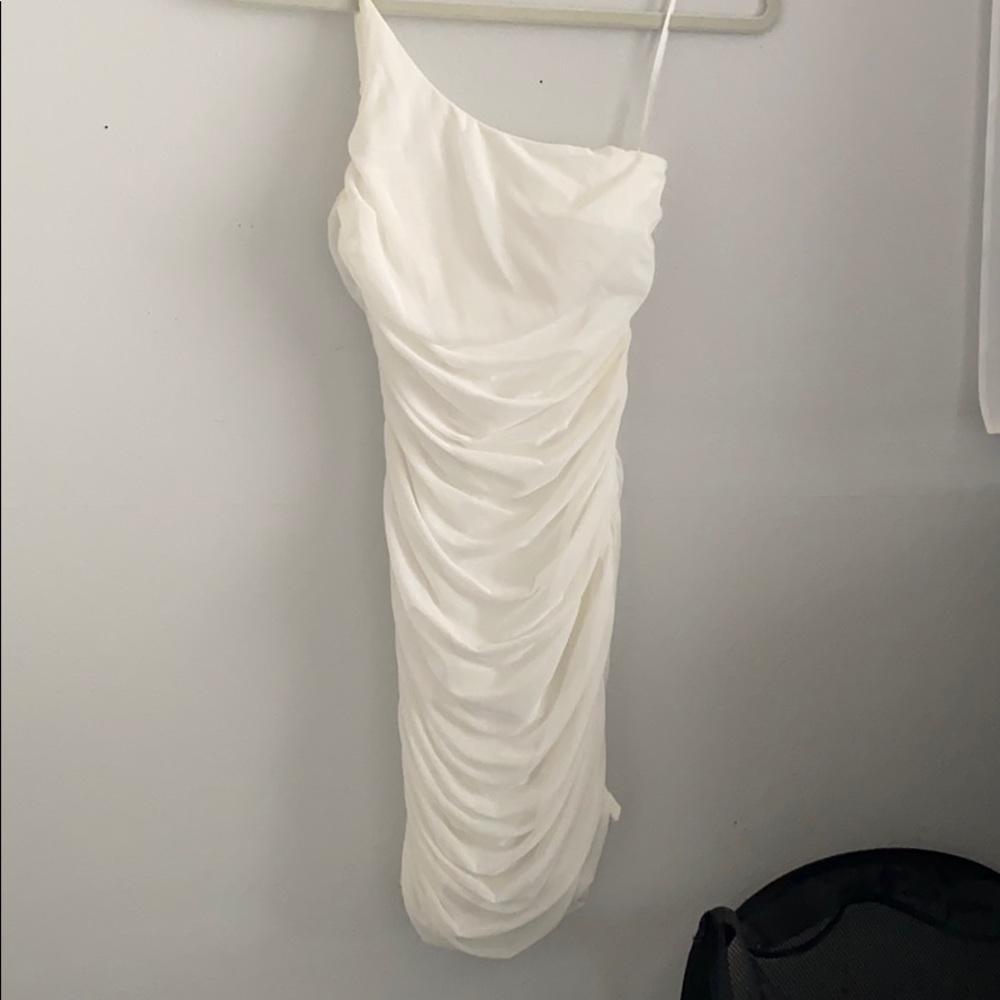 White Bodycon Dress One shoulder